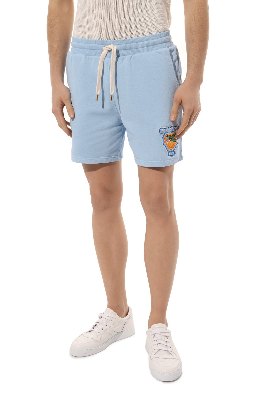Хлопковые шорты CASABLANCA голубого цвета по цене 38700 руб., арт. MS23-JTR-003-17, фото 3 Хлопковые шорты CASABLANCA, арт. MS23-JTR-003-17, фото 3