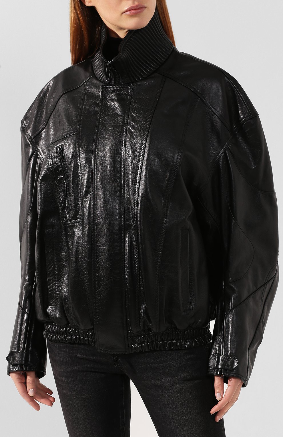 Кожаная куртка BALENCIAGA черного цвета по цене 238000 руб., арт. 594584/TGS04, фото 3 Кожаная куртка BALENCIAGA, арт. 594584/TGS04, фото 3