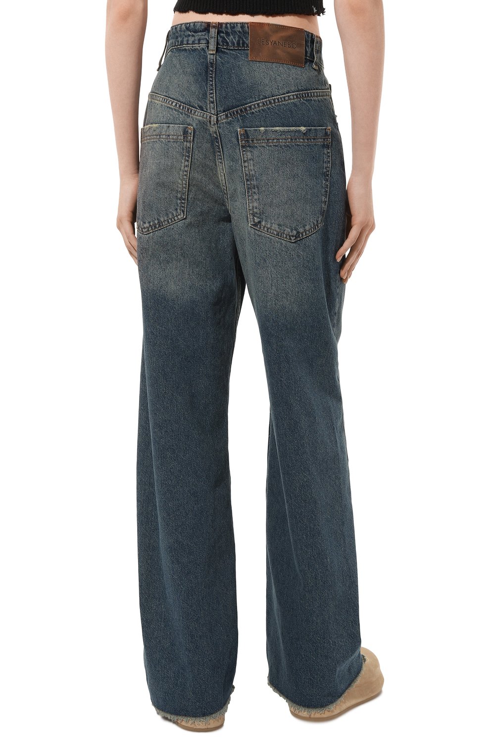 Джинсы LESYANEBO тёмно-голубого цвета по цене 18600 руб., арт. SS23/DENIMT002, фото 4 Джинсы LESYANEBO, арт. SS23/DENIMT002, фото 4
