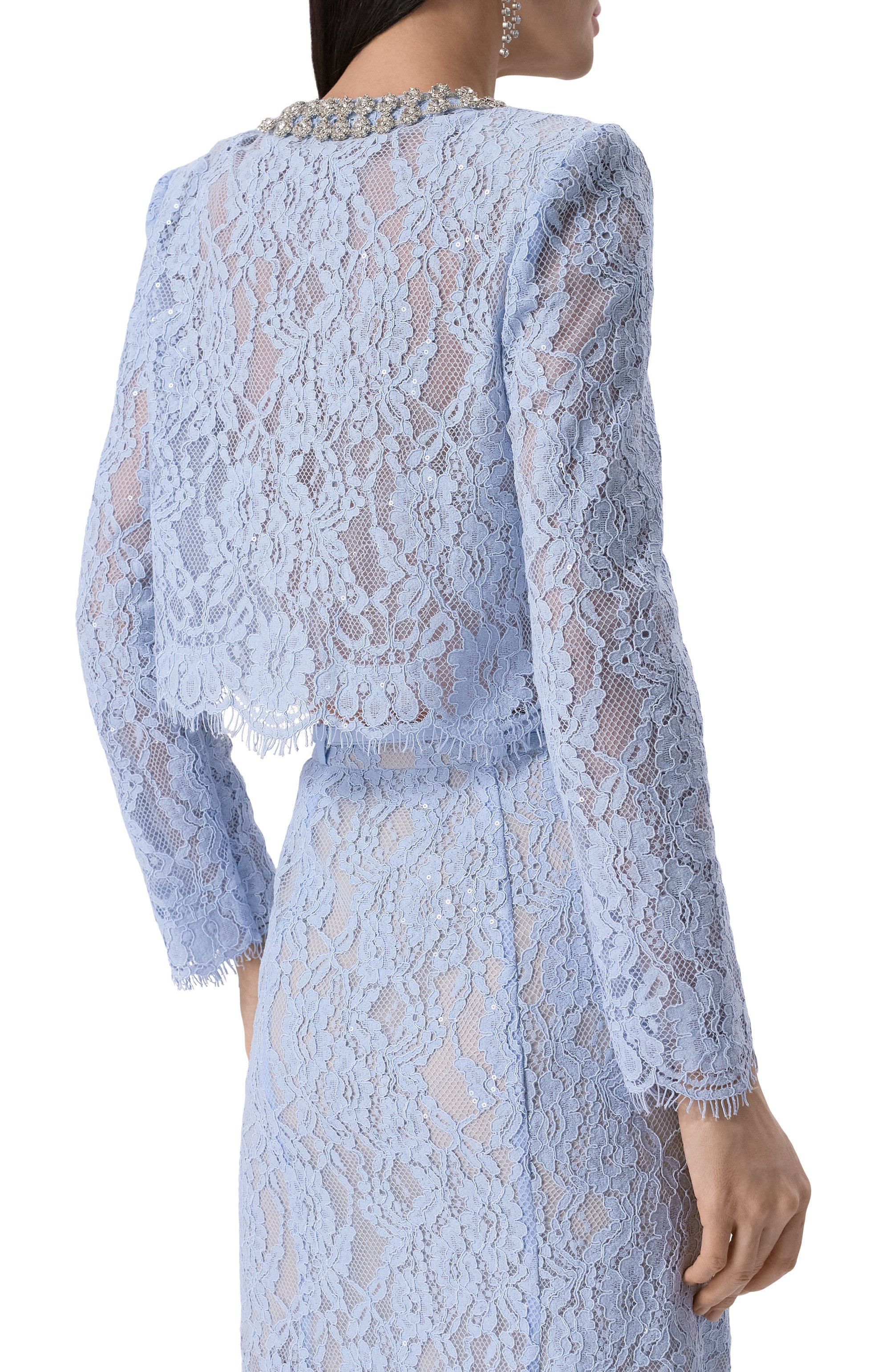 Жакет из вискозы и хлопка SELF-PORTRAIT, арт. RS25053TBL, фото 4