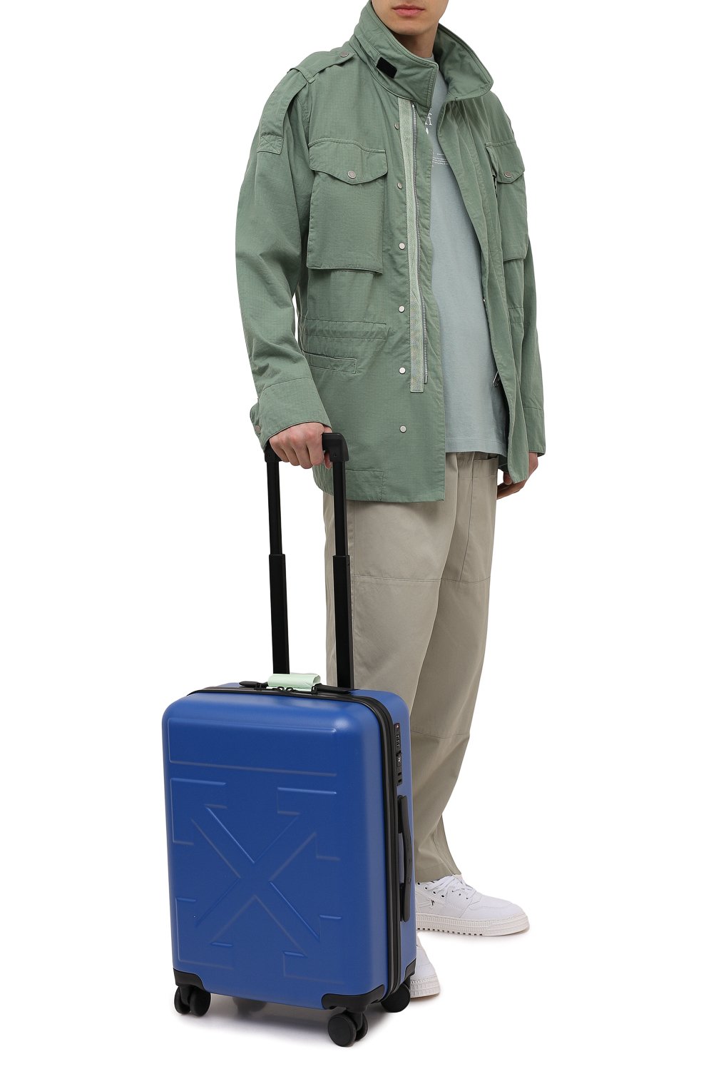 Дорожный чемодан OFF-WHITE синего цвета по цене 87850 руб., арт. 0MNG007S21MAT001, фото 2 Дорожный чемодан OFF-WHITE, арт. 0MNG007S21MAT001, фото 2