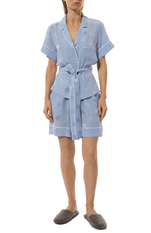 Шелковые шорты Dolce & Gabbana FTAM7T/FJ1J0 Голубой  FTAM7T/FJ1J0 Фото 2