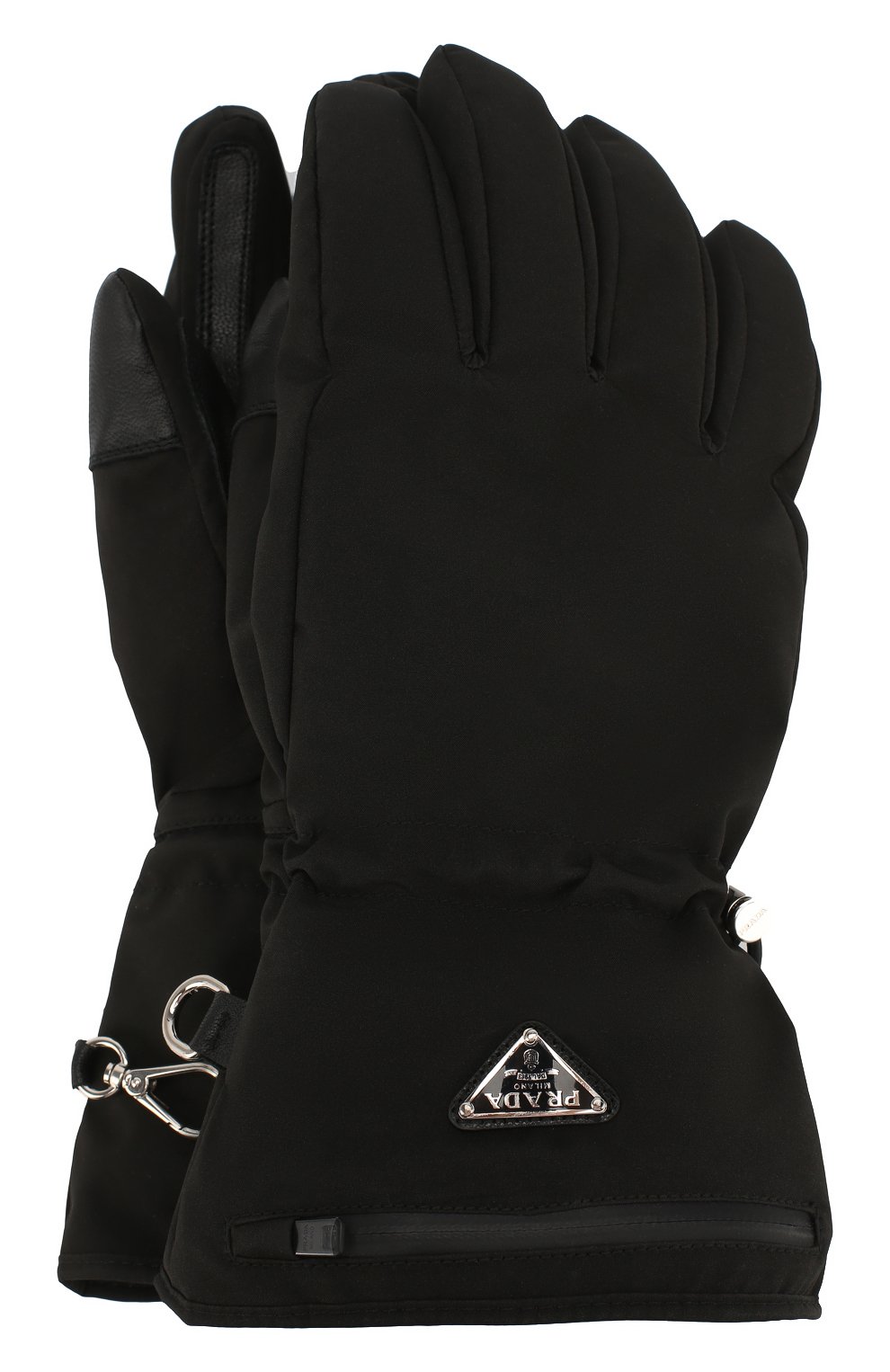 Утепленные перчатки PRADA черного цвета по цене 65000 руб., арт. 2GG089-1L4K-F0002, фото 1 Утепленные перчатки PRADA, арт. 2GG089-1L4K-F0002, фото 1