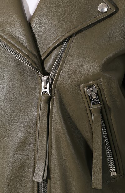 Кожаная куртка с поясом ACNE STUDIOS хаки цвета по цене 188000 руб., арт. A70004, фото 5 Кожаная куртка с поясом ACNE STUDIOS, арт. A70004, фото 5