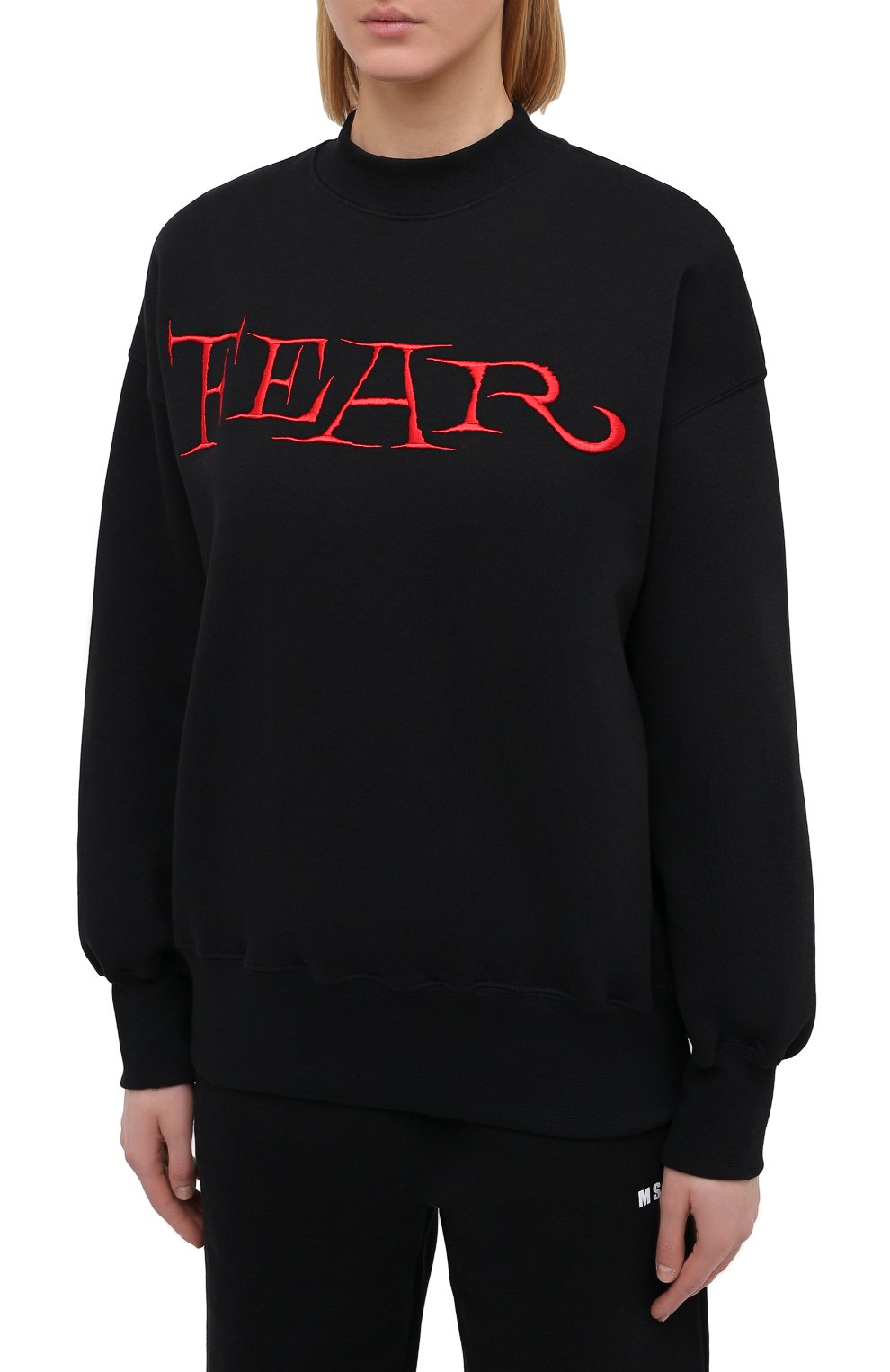 Хлопковый свитшот MSGM черного цвета по цене 19950 руб., арт. 2942MDM191 207999, фото 3 Хлопковый свитшот MSGM, арт. 2942MDM191 207999, фото 3