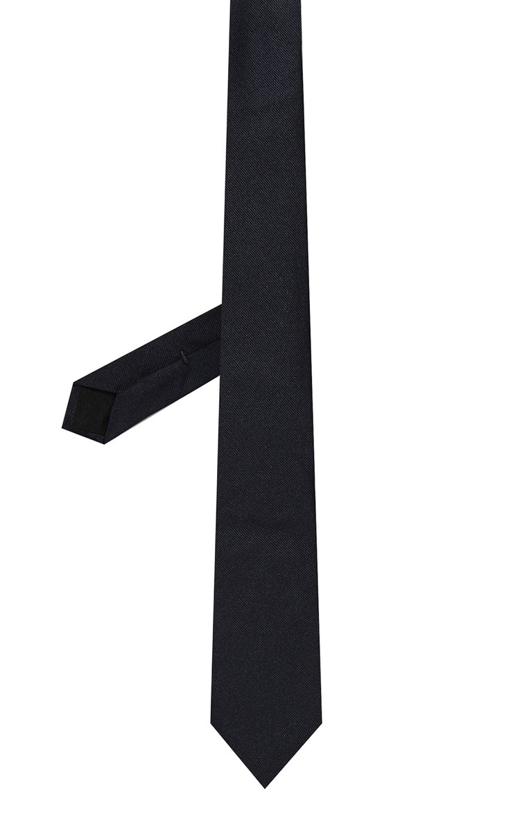 Мужской шелковый галстук VAN LAACK темно-синего цвета, арт. LER0Y/K04264 | Фото 3 (Материал: Текстиль, Шелк; Принт: Без принта; Материал сплава: Проставлено; Нос: Не проставлено)