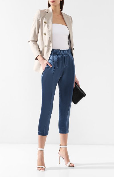 Укороченные брюки BRUNELLO CUCINELLI голубого цвета по цене 112000 руб., арт. MF574P6875, фото 2 Укороченные брюки BRUNELLO CUCINELLI, арт. MF574P6875, фото 2