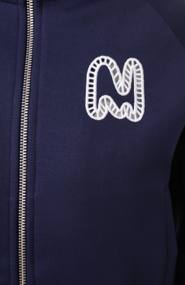 Женский хлопковая толстовка MSGM синего цвета, арт. 3841MDM136/257267 | Фото 6 (Драгоценные камни: Проставлено; Рукава: Длинные; Длина (для топов): Стандартные; Материал сплава: Проставлено; Женское Кросс-КТ: Кардиган-одежда; Стили: Спорт-шик; Материал внешний: Хлопок, Синтетический материал)