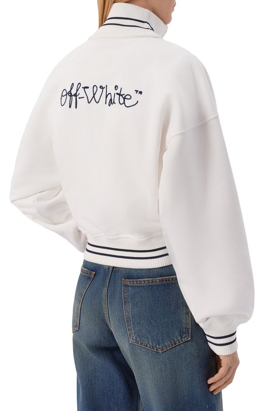 Хлопковая толстовка Off-White 0WBE008F25FLE001 Белый  0WBE008F25FLE001 Фото 4
