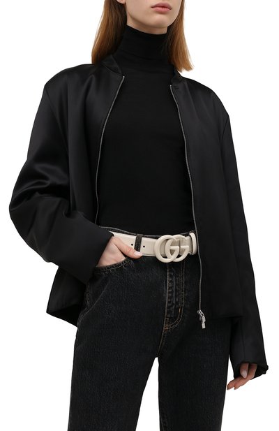 Кожаный ремень GUCCI белого цвета по цене 60480 руб., арт. 400593/18YXV, фото 2 Кожаный ремень GUCCI, арт. 400593/18YXV, фото 2