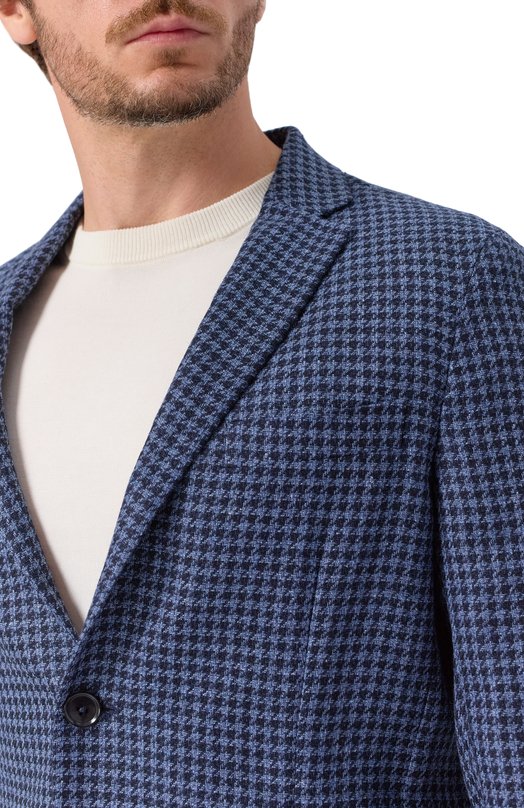 Пиджак из шелка и шерсти Zegna 1D7SG0/949703A9 Синий  1D7SG0/949703A9 Фото 6