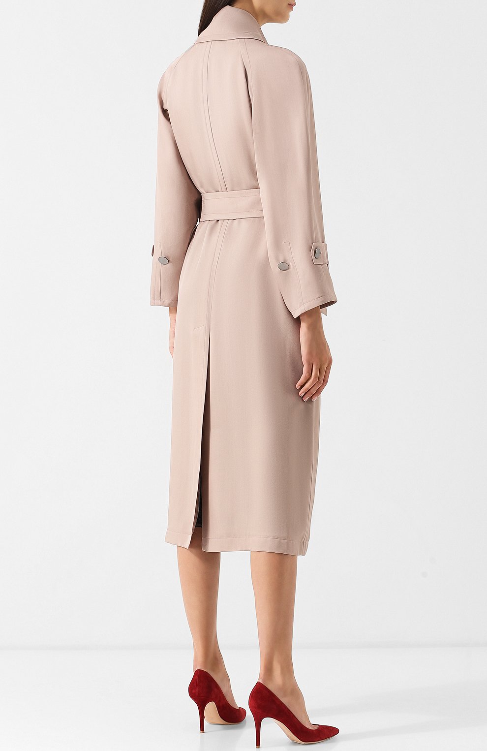 Однотонное двубортное пальто с поясом GIORGIO ARMANI, арт. 8WH0L00C/T009V, фото 4