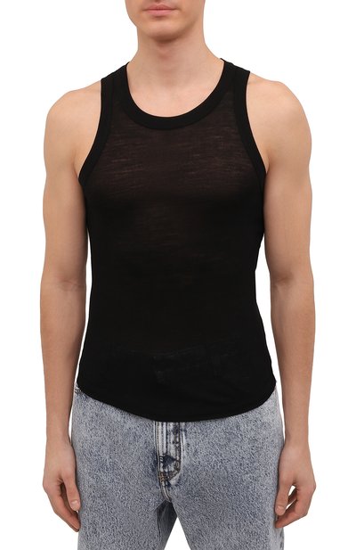 Шерстяная майка SAINT LAURENT черного цвета по цене 32650 руб., арт. 683771/Y36DN, фото 3 Шерстяная майка SAINT LAURENT, арт. 683771/Y36DN, фото 3