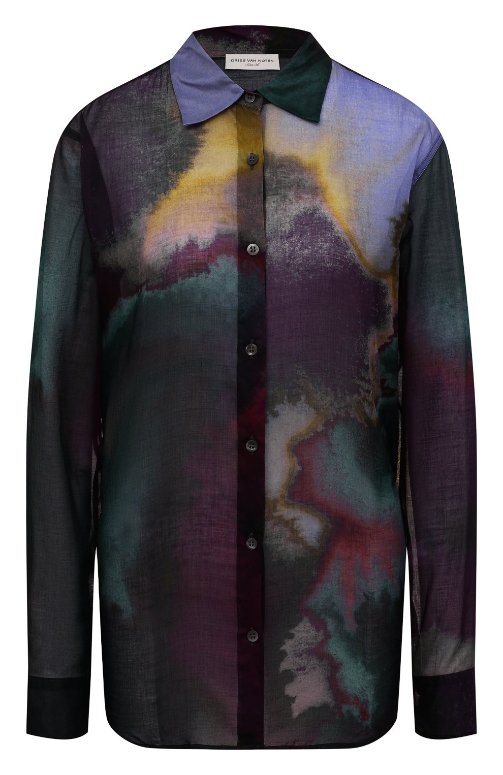 Хлопковая рубашка DRIES VAN NOTEN разноцветного цвета по цене 56950 руб., арт. 221-010776-4125, фото 1 Хлопковая рубашка DRIES VAN NOTEN, арт. 221-010776-4125, фото 1