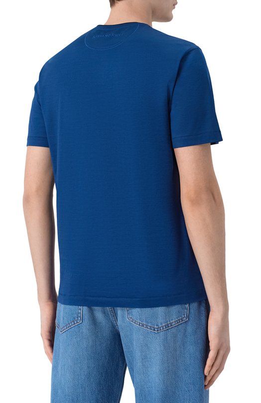 Хлопковая футболка Stefano Ricci MNH6105000/TE0001 Синий  MNH6105000/TE0001 Фото 4