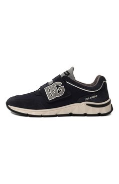 Мужского комбинированные кроссовки dg running DOLCE & GABBANA темно-синего цвета, арт. DA5187/AA954/29-36 | Фото 2 (Материал внутренний: Текстиль, Натуральная кожа; Нос: Не проставлено; Материал внешний: Натуральная кожа; Стили: Классический; Кросс-КТ: велькро; Региональные ограничения белый список (Axapta Mercury): Не проставл�ено)