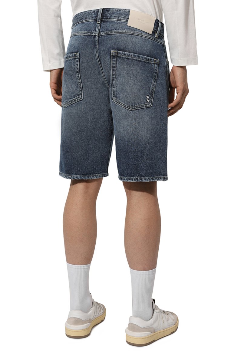 Мужские джинсовые шорты ICON DENIM LA темно-синего цвета, арт. JACK/ID8750 | Фото 4 (Материал внешний: Хлопок, Деним; Длина Шорты М: До колена; Случай: Повседневный; Стили: Кэжуэл; Принт: Без принта; Кросс-КТ: Деним; Детали: Без декора; Автоматизация состава: Проставлено; Ав�томатизация ТО: Проставлено)