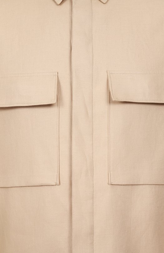 Льняная рубашка Zegna S0T10B/UFV60A9 Бежевый  S0T10B/UFV60A9 Фото 6