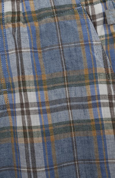 Льняные шорты IL GUFO синего цвета по цене 15200 руб., арт. P24PB172L3021/10A-14A, фото 3 Льняные шорты IL GUFO, арт. P24PB172L3021/10A-14A, фото 3