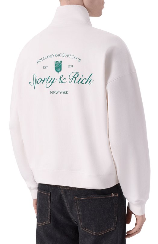 Хлопковый анорак Sporty and Rich ST073621306WH01 Белый  ST073621306WH01 Фото 4