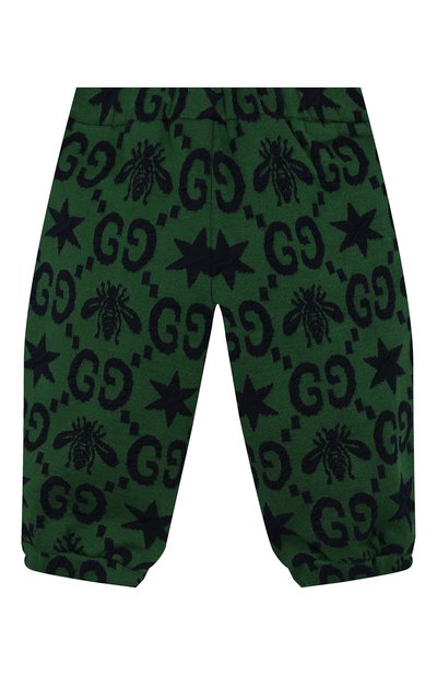 Хлопковые джоггеры GUCCI зеленого цвета по цене 35150 руб., арт. 575043/XJA99, фото 2 Хлопковые джоггеры GUCCI, арт. 575043/XJA99, фото 2