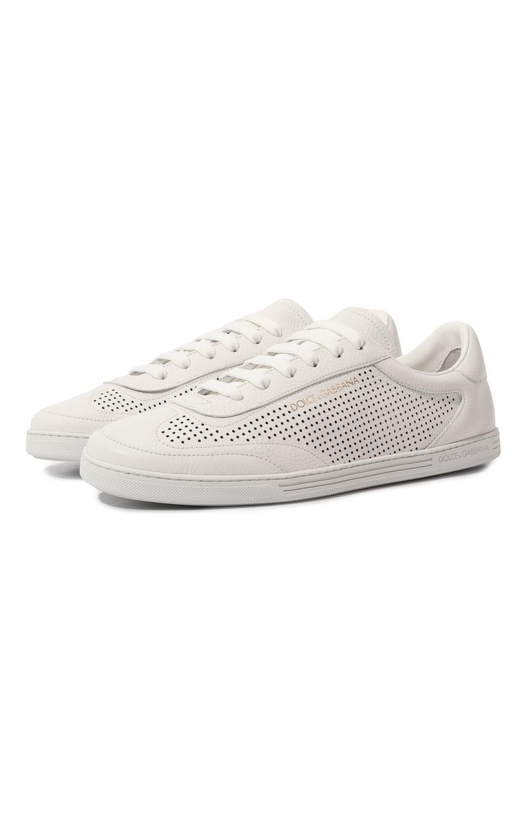 Мужские кожаные кеды saint tropez DOLCE & GABBANA белого цвета, арт. CS2256/AR837 | Фото 1 (Подошва: Плоская; Материал внутренний: Натуральная кожа; Материал утеплителя: Без утеплителя; Стили: Классический; Материал внешний: Натуральная кожа; Кросс-КТ: Низкие)