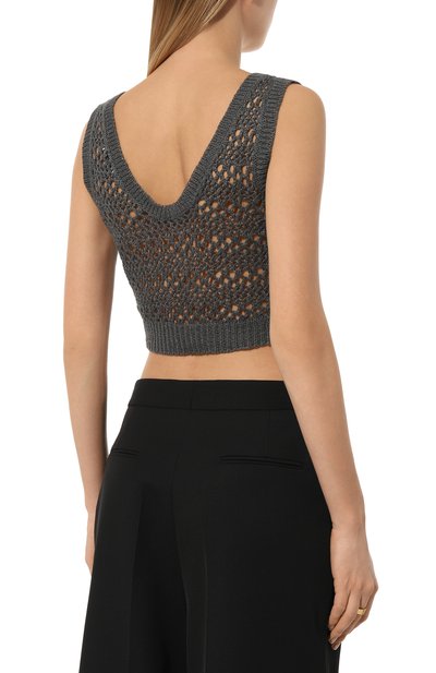 Топ изо льна и шелка BRUNELLO CUCINELLI, арт. MRA58B1366, фото 4