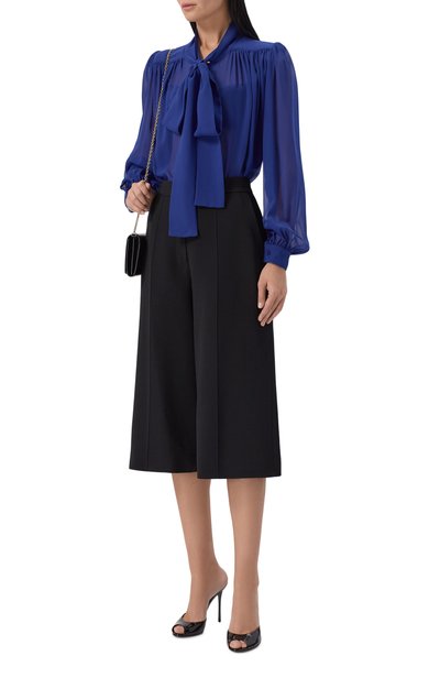 Шелковая блузка ELIE SAAB синего цвета по цене 199500 руб., арт. T0401/SI001, фото 2 Шелковая блузка ELIE SAAB, арт. T0401/SI001, фото 2