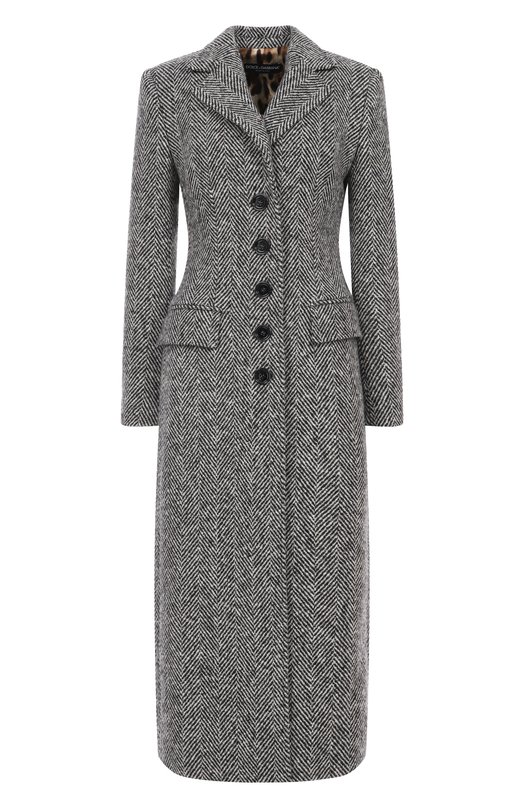 Шерстяное пальто Dolce & Gabbana F0W4QT/FC2FU Серый F0W4QT/FC2FU