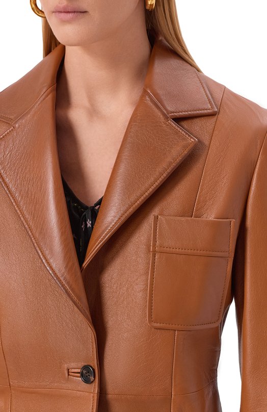 Кожаный жакет Chloé CH25ACV33204 Коричневый  CH25ACV33204 Фото 5