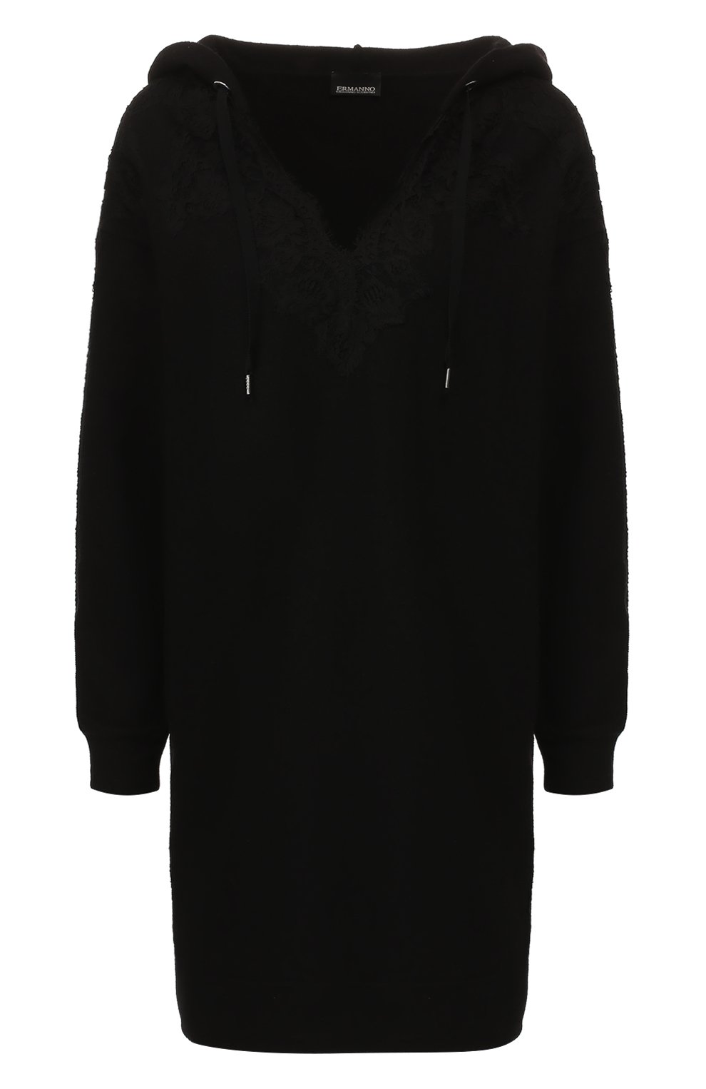 Шерстяное платье ERMANNO ERMANNO SCERVINO черного цвета по цене 69400 руб., арт. 45T AB31 PAS, фото 1 Шерстяное платье ERMANNO ERMANNO SCERVINO, арт. 45T AB31 PAS, фото 1
