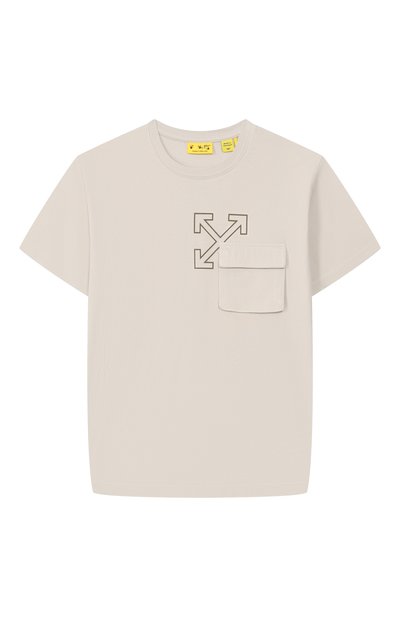 Хлопковая футболка OFF-WHITE, арт. 0BAA016S26JER001_001