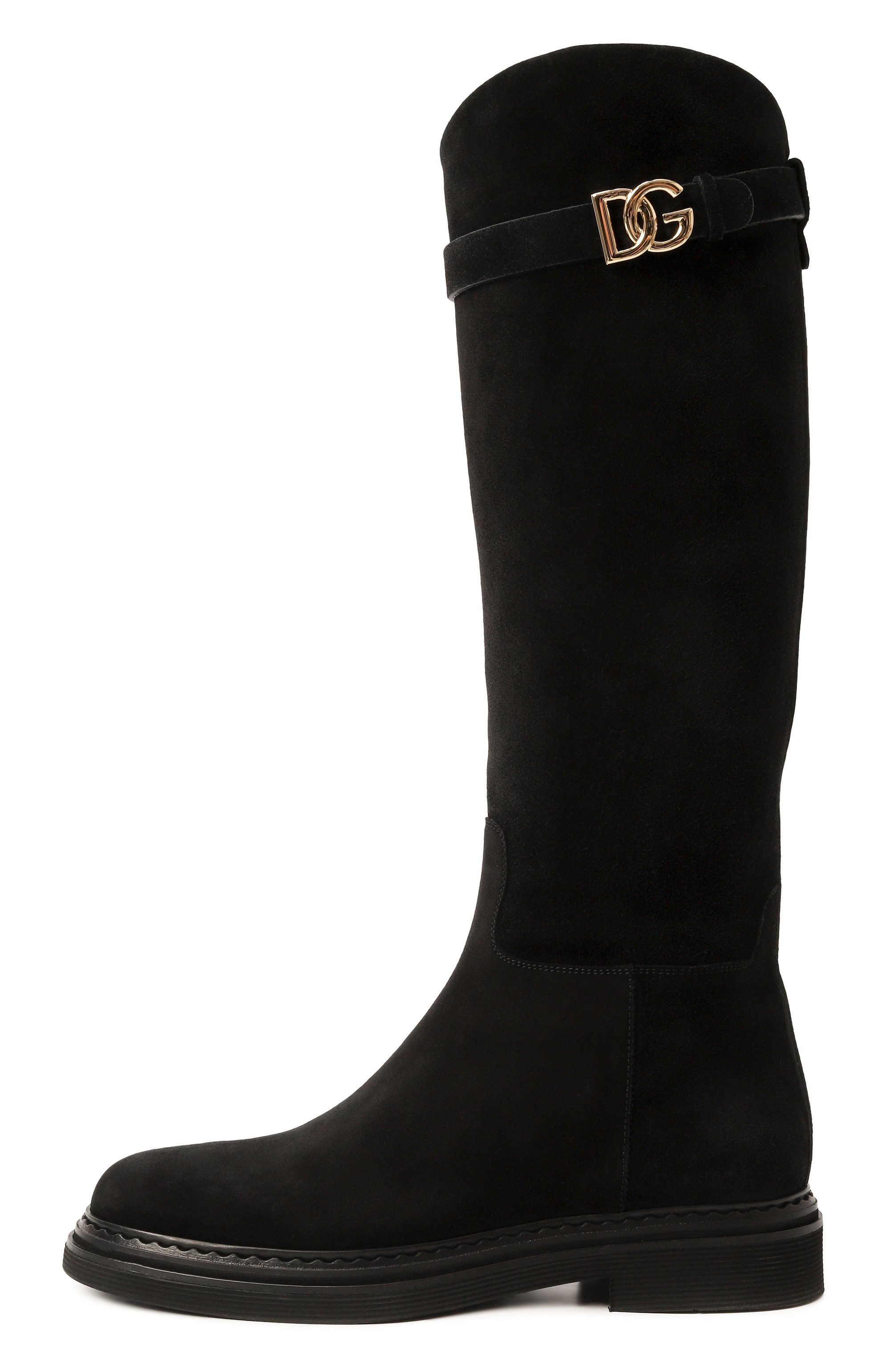 Замшевые сапоги day classic DOLCE & GABBANA черного цвета по цене 117000 руб., арт. CU1141/AS915, фото 4 Замшевые сапоги day classic DOLCE & GABBANA, арт. CU1141/AS915, фото 4