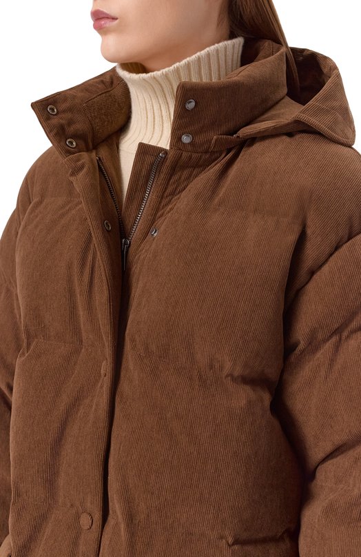 Вельветовый пуховик Addicted MD224-1 Коричневый  MD224-1 Фото 5