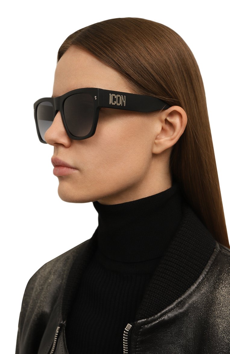 Женские солнцезащитные очки DSQUARED2 черного цвета, арт. IC0N0004 P5I | �Фото 2 (Нос: Не проставлено; Региональные ограничения белый список (Axapta Mercury): Не проставлено; Материал: Пластик; Тип очков: С/з; Очки форма: Квадратные; Оптика Гендер: оптика-женское)