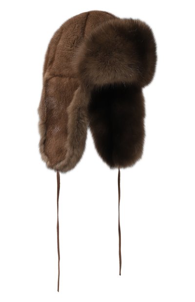 Мужская меховая шапка-ушанка сандра из норки и соболя FURLAND, арт. 0139607410162600000