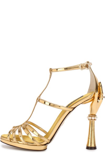 Босоножки keira из металлизированной кожи на фигурном каблуке DOLCE & GABBANA, арт. CR0599/AS586, фото 3