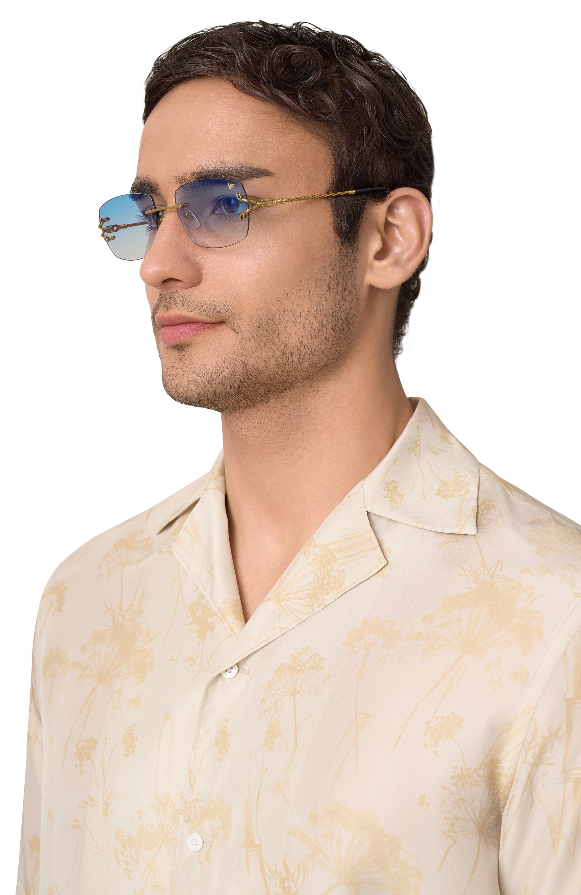 Солнцезащитные очки VINTAGE FRAMES, арт. BAL HARB0UR G0LD/BLUE, фото 2