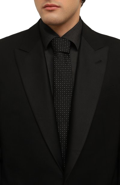 Шелковый галстук EMPORIO ARMANI черного цвета по цене 14500 руб., арт. 340275/4R646, фото 2 Шелковый галстук EMPORIO ARMANI, арт. 340275/4R646, фото 2