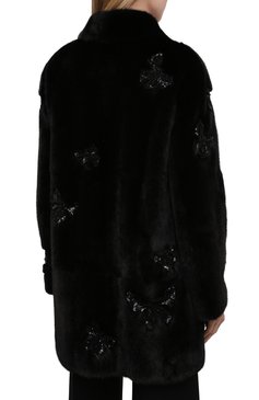 Женская шуба из меха норки VALENTINO черного цвета, арт. SF3FA7361BF | Фото 4 (Материал внешний: Натуральный мех; Материал подклада: Шелк; Длина (верхняя одежда): До середины бедра; Рукава: Длинные; Стили: Классический; Материал сплава: Проставлено; Драгоценные камни: Проставлено; Нос: Не проставлено; Кросс-КТ: Куртка)