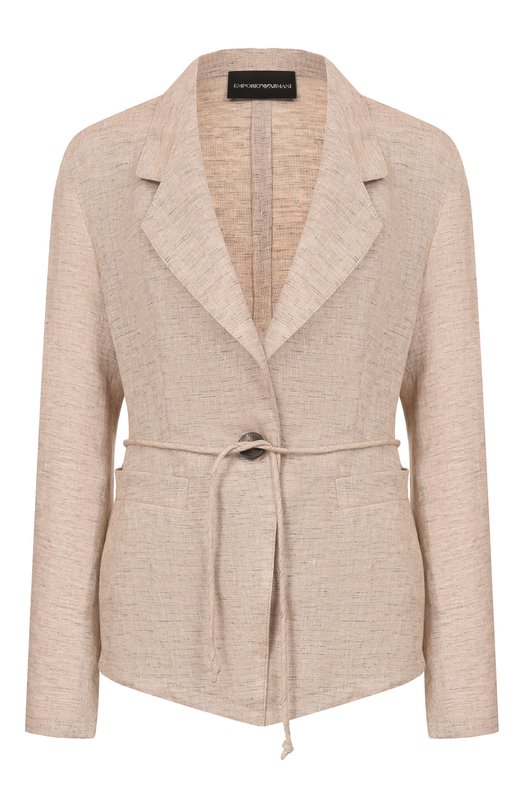 Льняной жакет Emporio Armani EW003980/TE10381 Бежевый EW003980/TE10381
