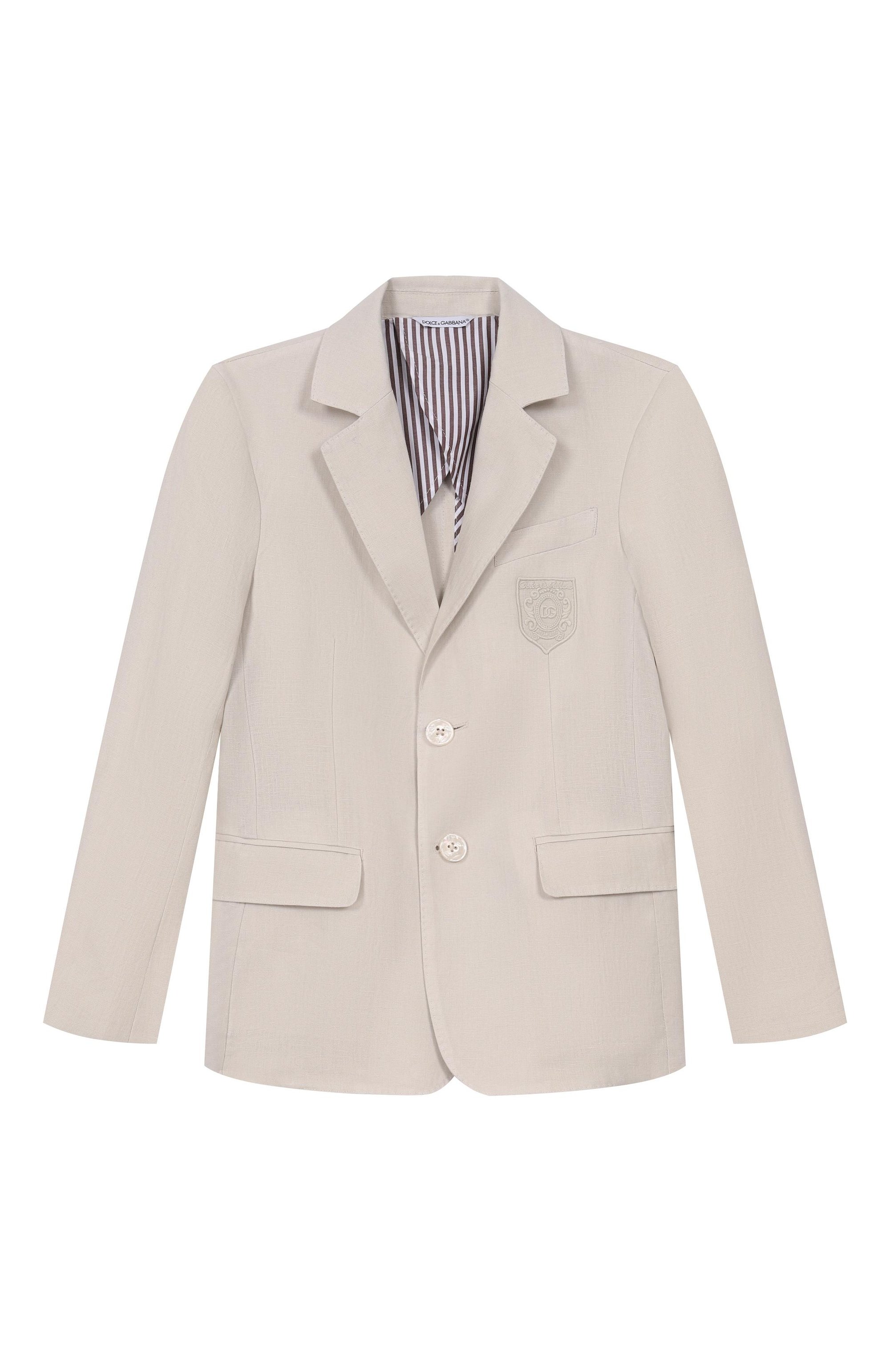 Льняной пиджак DOLCE & GABBANA, арт. L41E97/FU4LH_001, фото 1