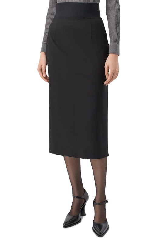 Шерстяная юбка Sportmax FINIRE Чёрный  FINIRE Фото 3