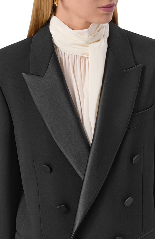 Шерстяной жакет Saint Laurent 837658/Y7E63 Чёрный  837658/Y7E63 Фото 5