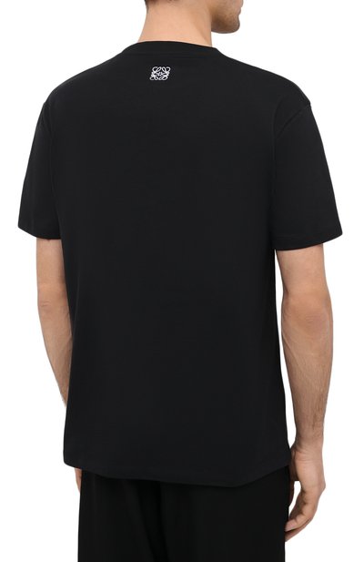 Хлопковая футболка LOEWE черного цвета по цене 29500 руб., арт. H897Y22X01, фото 4 Хлопковая футболка LOEWE, арт. H897Y22X01, фото 4