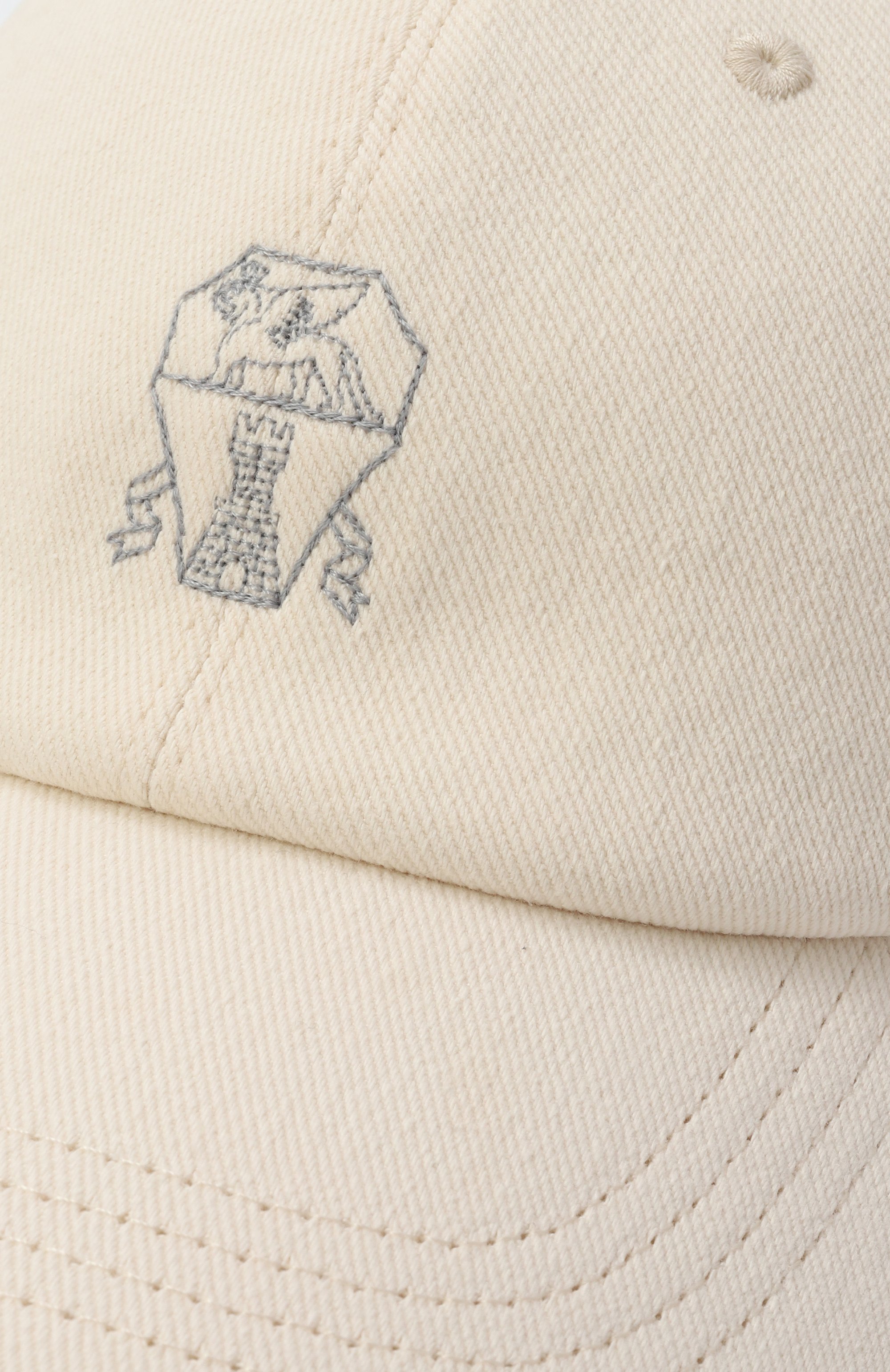 Хлопковая бейсболка BRUNELLO CUCINELLI кремового цвета по цене 23250 руб., арт. B277PW322C, фото 3 Хлопковая бейсболка BRUNELLO CUCINELLI, арт. B277PW322C, фото 3