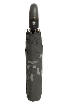Мужской складной зонт MOSCHINO серого цвета, арт. 8064-T0PLESS | Фото 4 (Нос: Не проставлено; Материал: Синтетический материал, Металл, Текстиль)