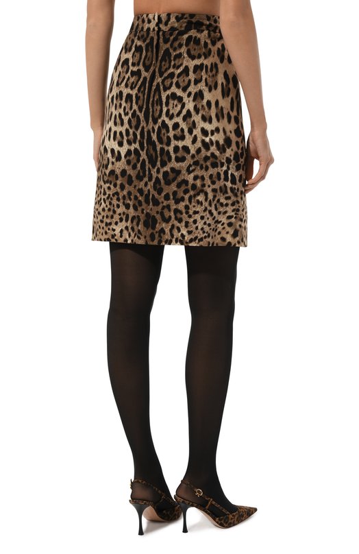 Юбка из вискозы Dolce & Gabbana F4CHDT/FSRKI Леопардовый  F4CHDT/FSRKI Фото 4