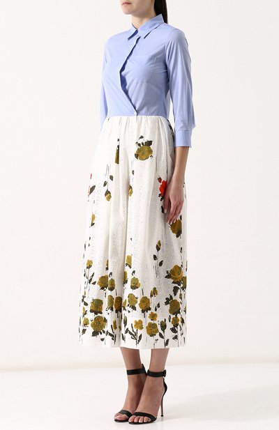 Хлопковое платье-рубашка с принтованной юбкой SARA ROKA, арт. ELENAT94/SS18-32, фото 3
