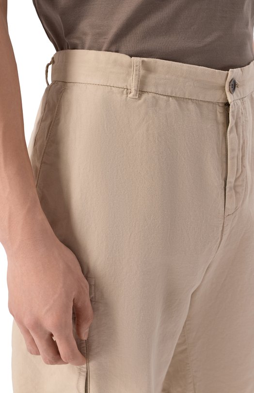 Шорты из хлопка и льна Paul&Shark 26414035 Бежевый  26414035 Фото 5